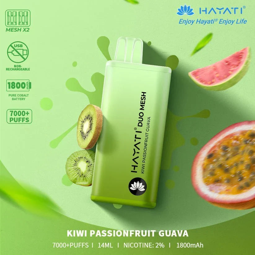 Hayati Duo Mesh 7000 Puffs Disposable Vape Pod 20MG- Box of 10