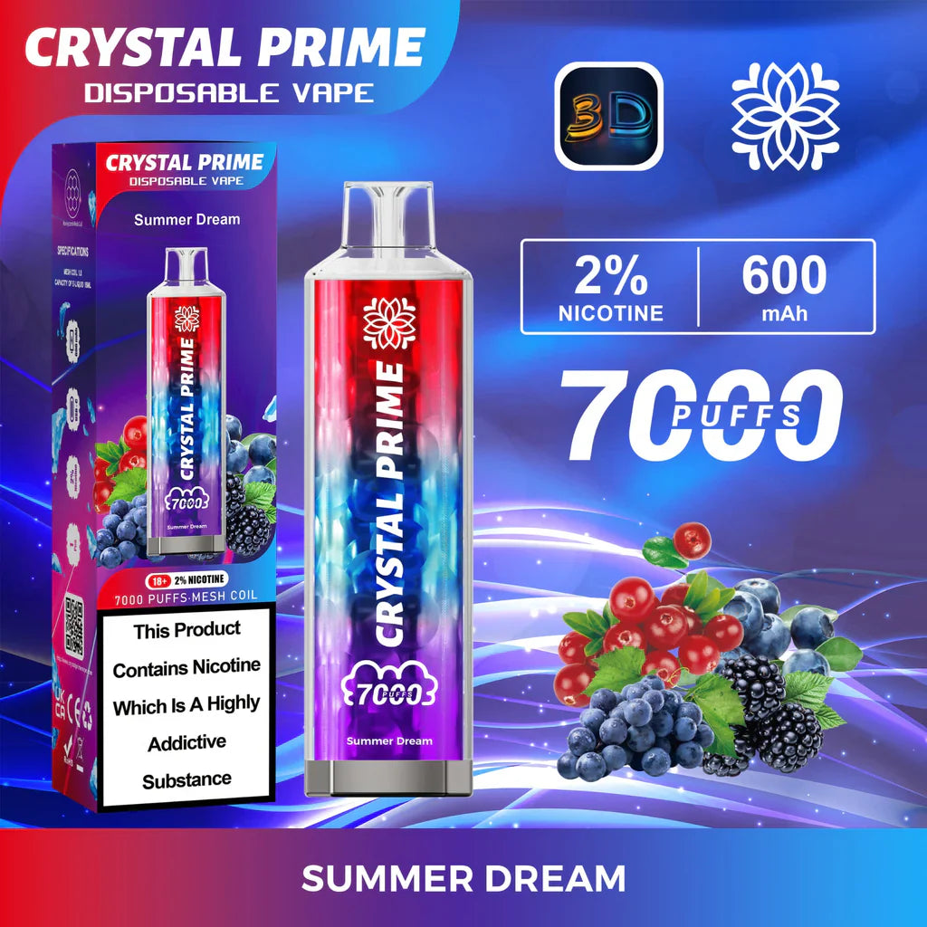 Crystal Prime 7000 Puffs Disposable Vape Pod Device 20MG