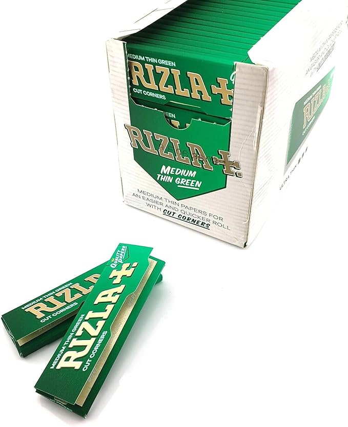 Rizla Green Cigarette Papers, 100Pks/Box, Medium Weight Paper by Tobacco Heaven