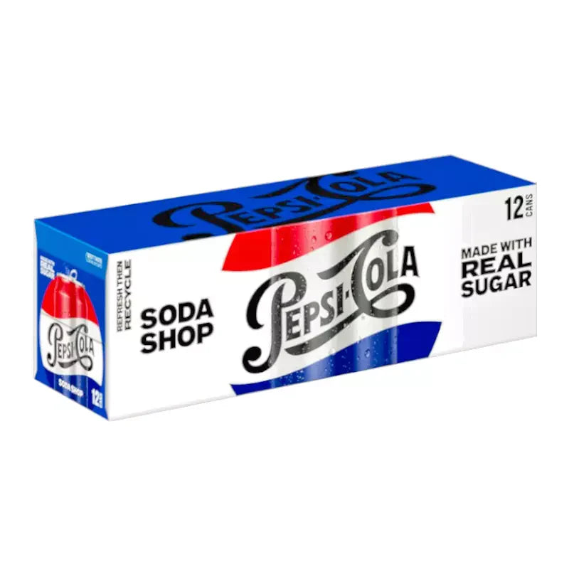 Pepsi Soda Shop With Real Sugar Case of 12 (12 x 355ml)