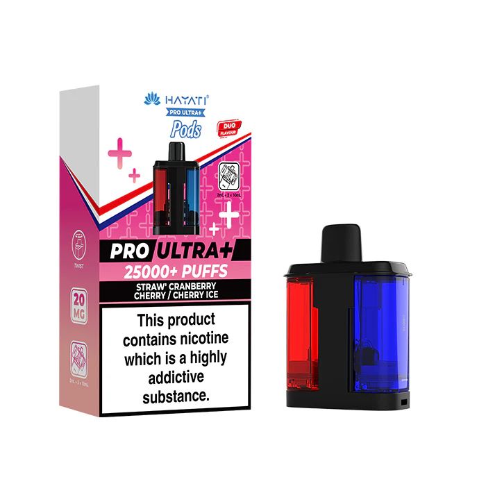 Strawberry Cranberry / Cherry Ice Pro Ultra Plus 25K Prefilled Pod + Refill by Hayati